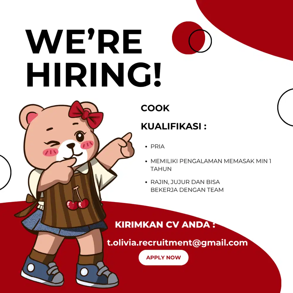 LOWONGAN KERJA COOK