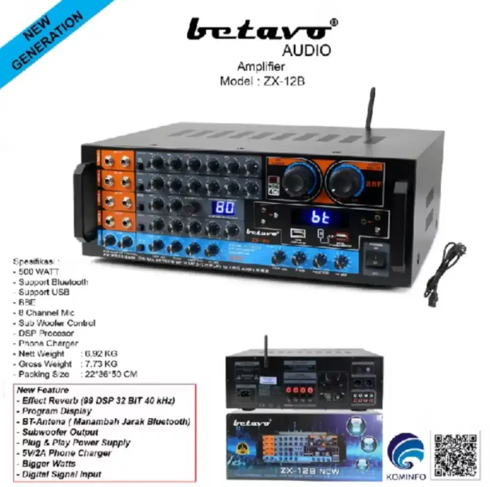 Amplifier karaoke Betavo zx 12b bluetooth
