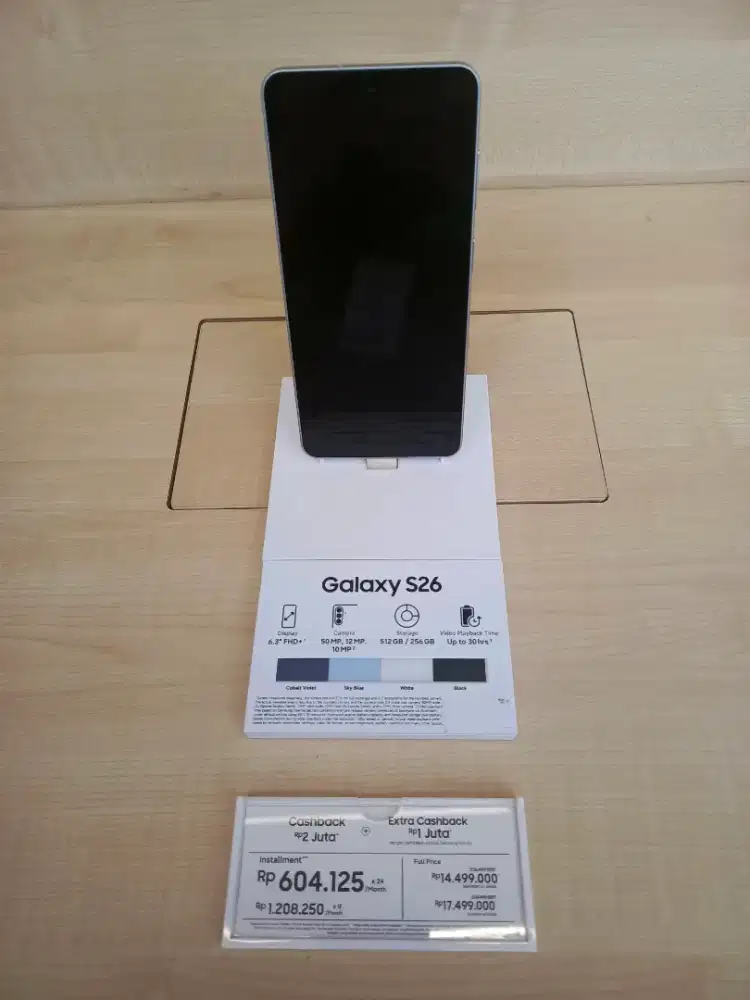 Samsung Galaxy S26 256GP/512GP-Cashback Rp 3 juta Cash, CC & PlayLater