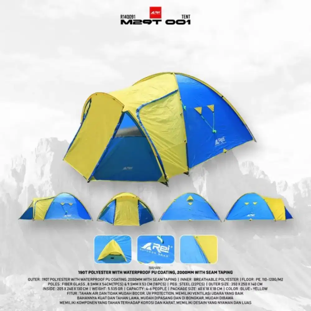 Tenda AREI M29 Double Layer 5-6P ( BARU ) Gajadi pakai
