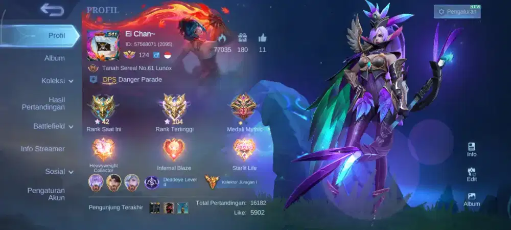 Akun mobile legend pribadi