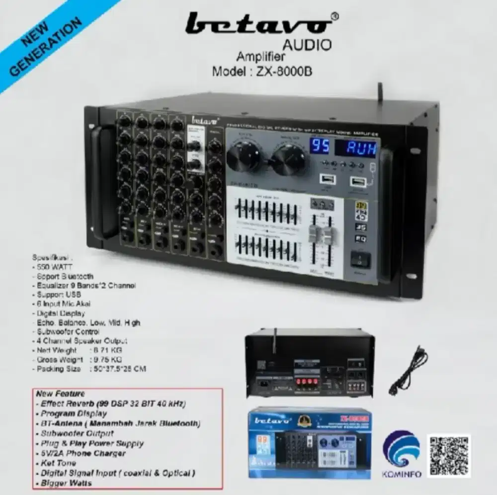Amplifier karaoke Betavo zx 8000b bluetooth