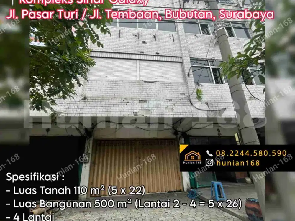 Ruko Kompleks Sinar Galaxy Pasar Turi Tembaan Dupak Surabaya Utara Grosir Megah Pacific Place PGS Mutiara Baru Pertokoan