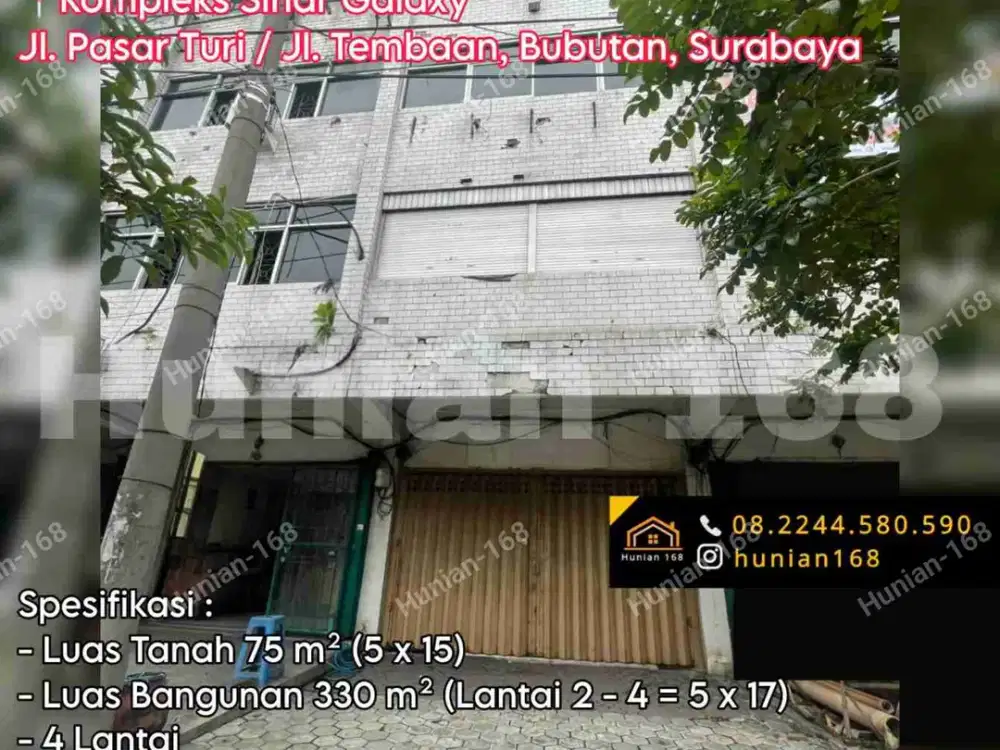 Ruko Kompleks Sinar Galaxy Pasar Turi Tembaan Dupak Surabaya Utara Grosir Megah Pacific Place PGS Mutiara Baru Pertokoan