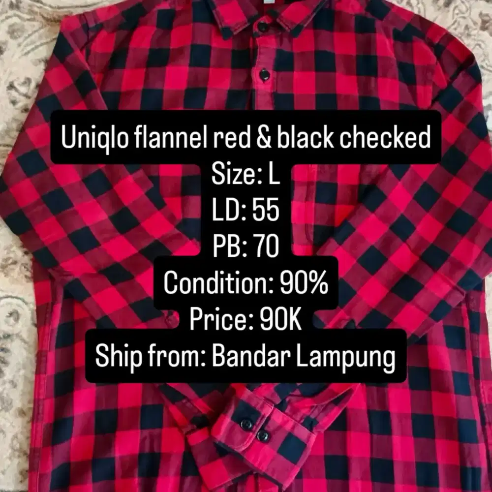Uniqlo Flannel Red & Black Checked