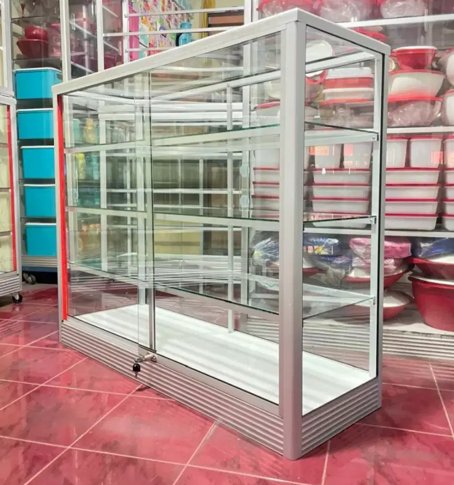 Etalase Kaca Serbaguna Dengan Pintu Geser Panjang 1,2 Meter