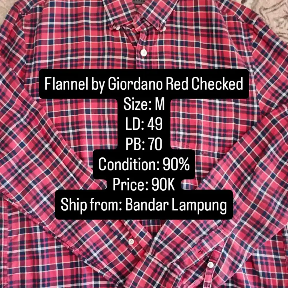 Flannel by Giordano Red Checked
