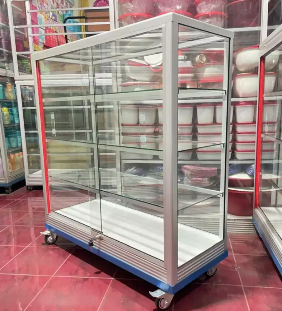 Etalase Pake Roda & Kunci Panjang 1 Meter