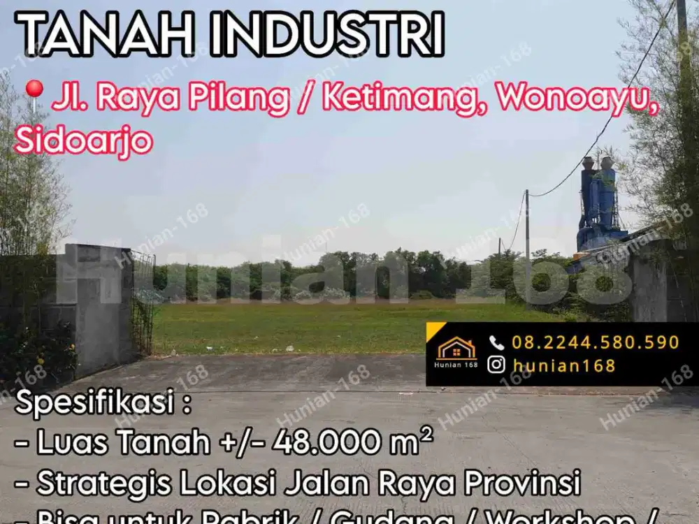 Jual Sewa Tanah Industri Raya Pilang Ketimang Wonoayu Sidoarjo Meiko Abadi 7 Kavling Gudang Bekas Pabrik dekat