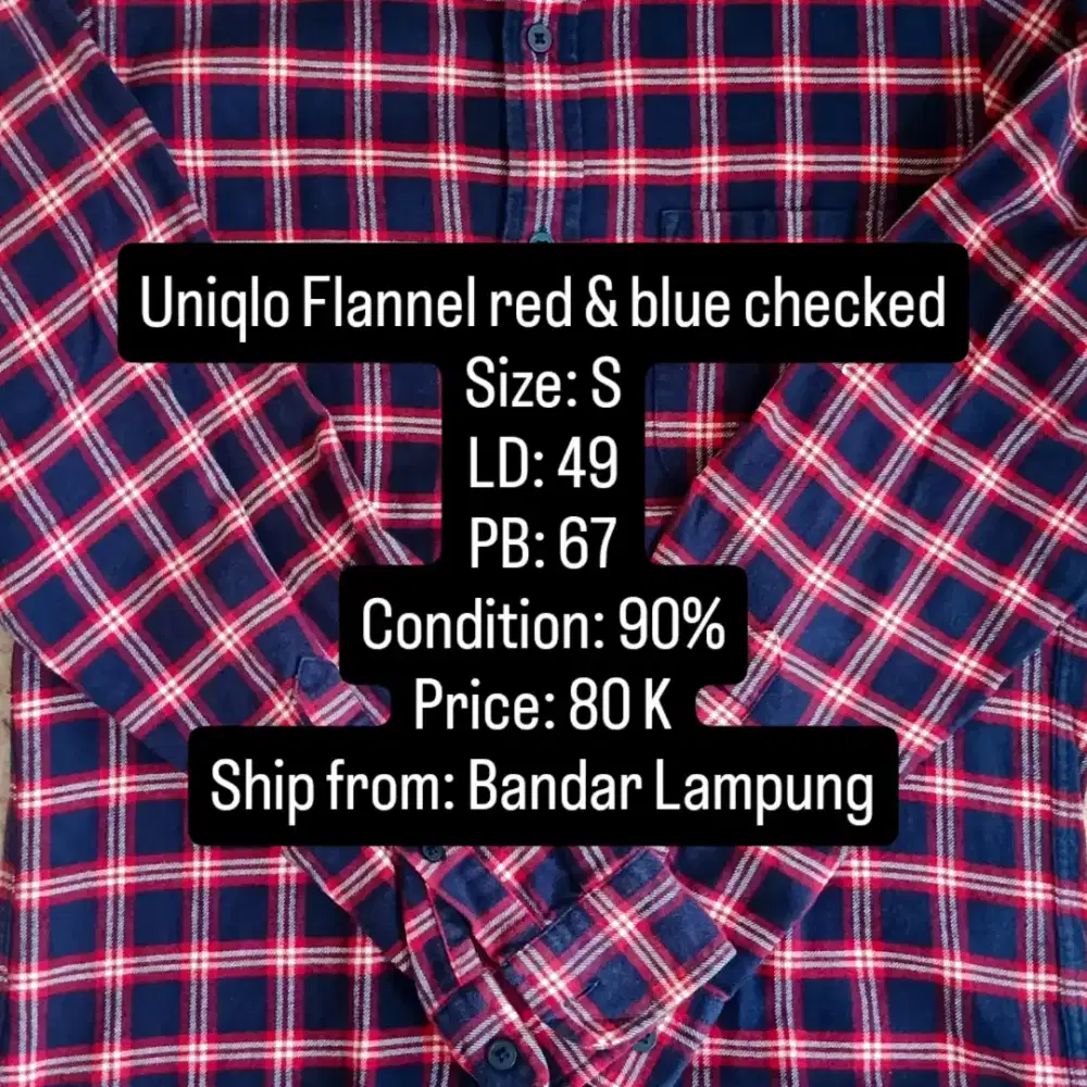 Uniqlo Flannel Red & Blue Checked
