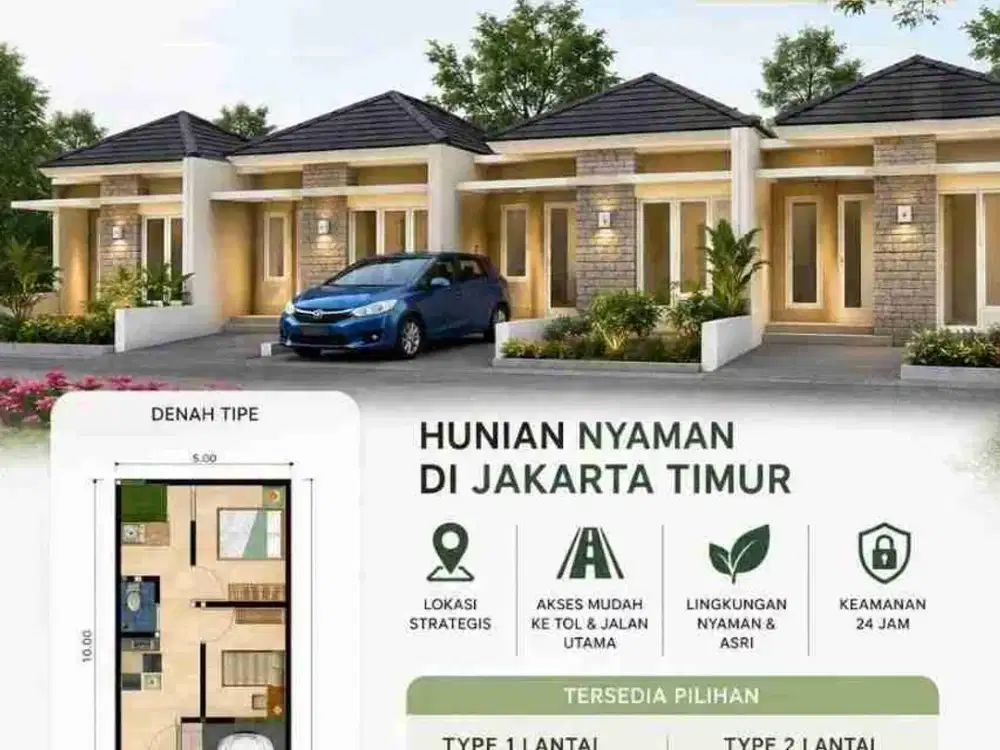 Rumah  Jakarta. Dekat akses tol, sekolah,RS, mall