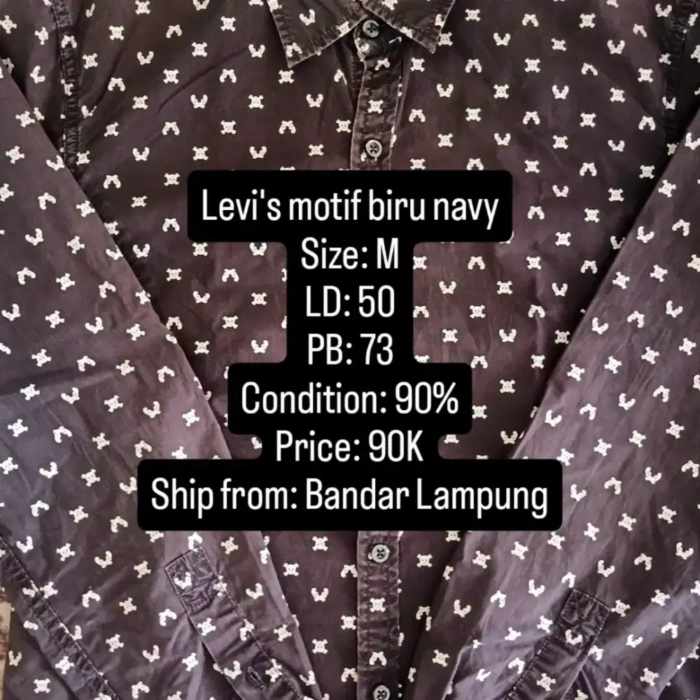 Levi's long sleeve shirt motif navy