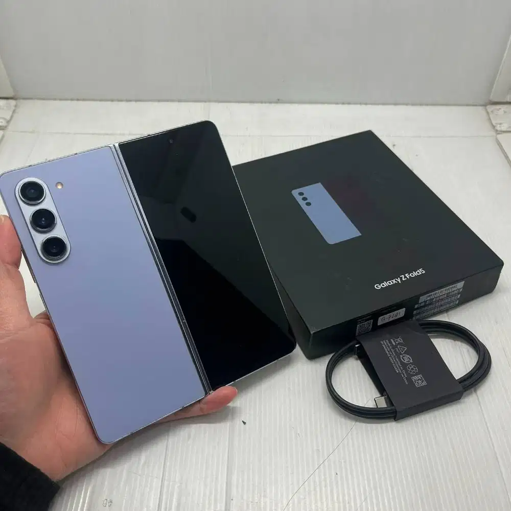 FULLSET TERMURAH! SAMSUNG GALAXY Z FOLD 5 5G 12/512 BLUE EX SEIN NO M