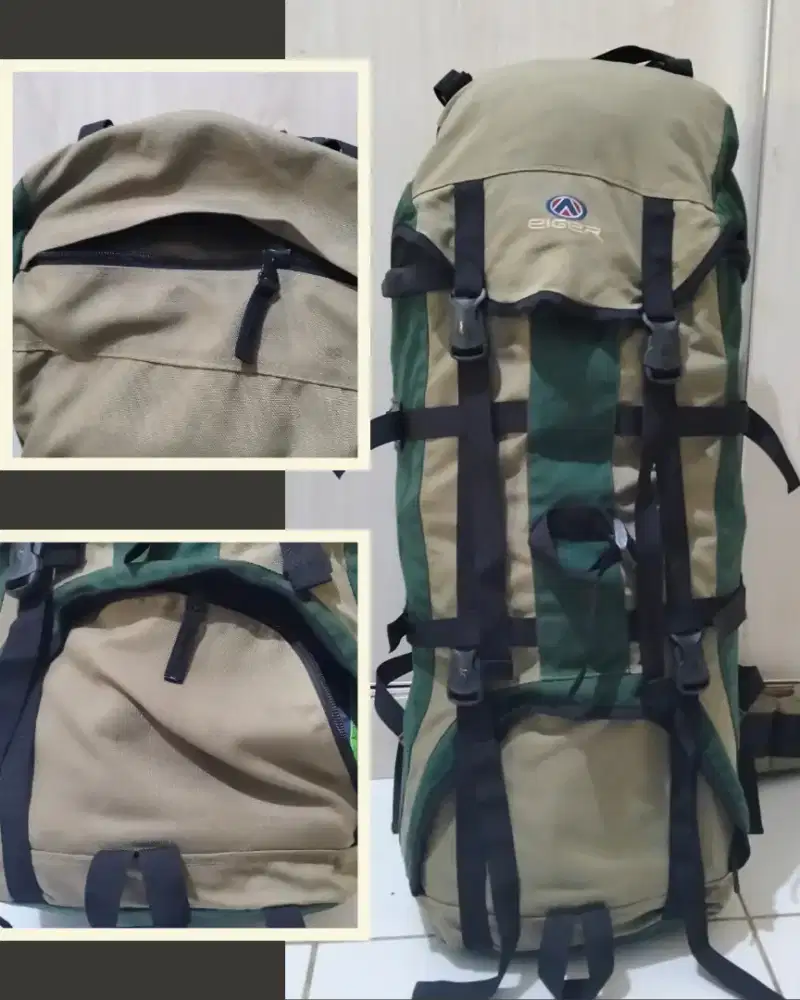 Ransel Gunung Backpack Carrier EIGER 60 Liter Keril Kerir