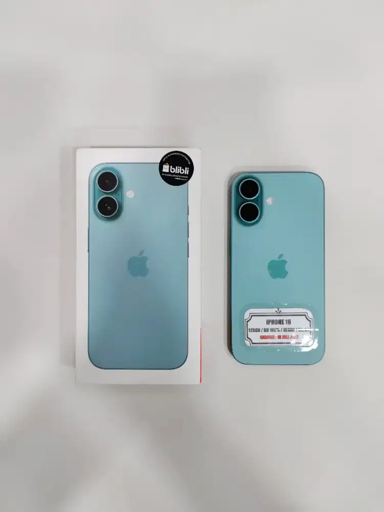 ( Second ) IPhone 16 128GB Teal | Resmi | Pemakaian -+ 1 Bulan