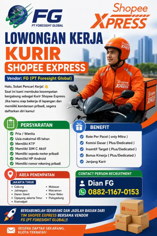 LOWONGAN KERJA KURIR SPX JAKARTA TIMUR