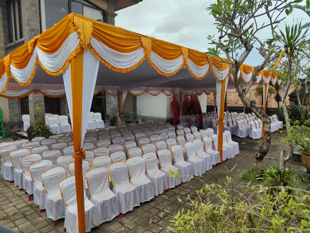 Sewa tenda / terop kursi meja kipas embun panggung alat makanan dll