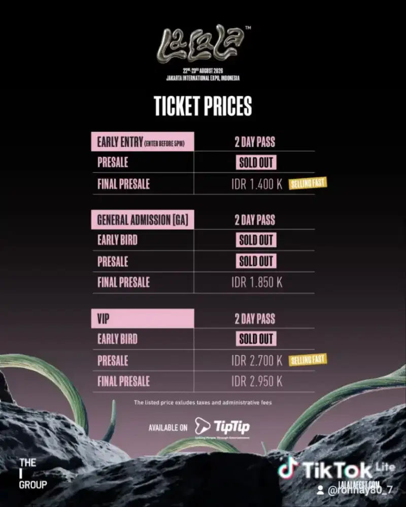 Tiket VIP *Lalala Fest