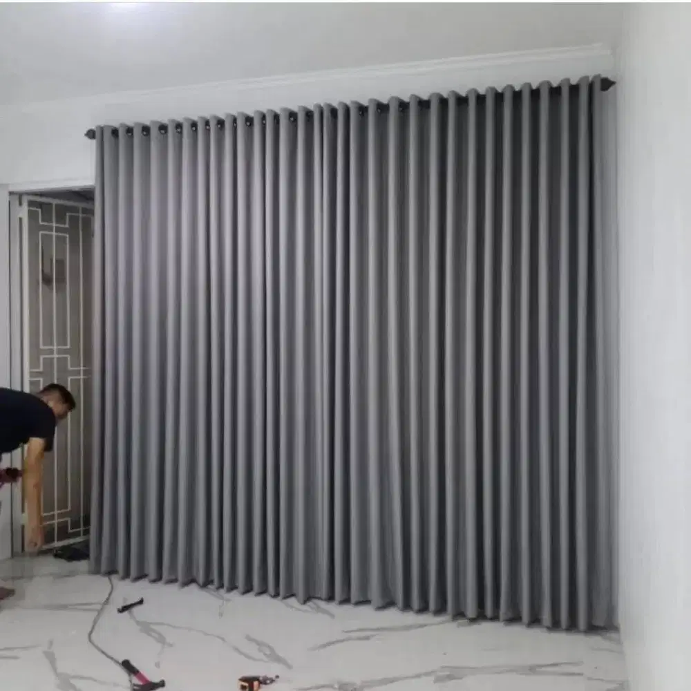 Menjual Gorden Blackout Pasang Skat Klinik Hordeng Gordyn Vitrase