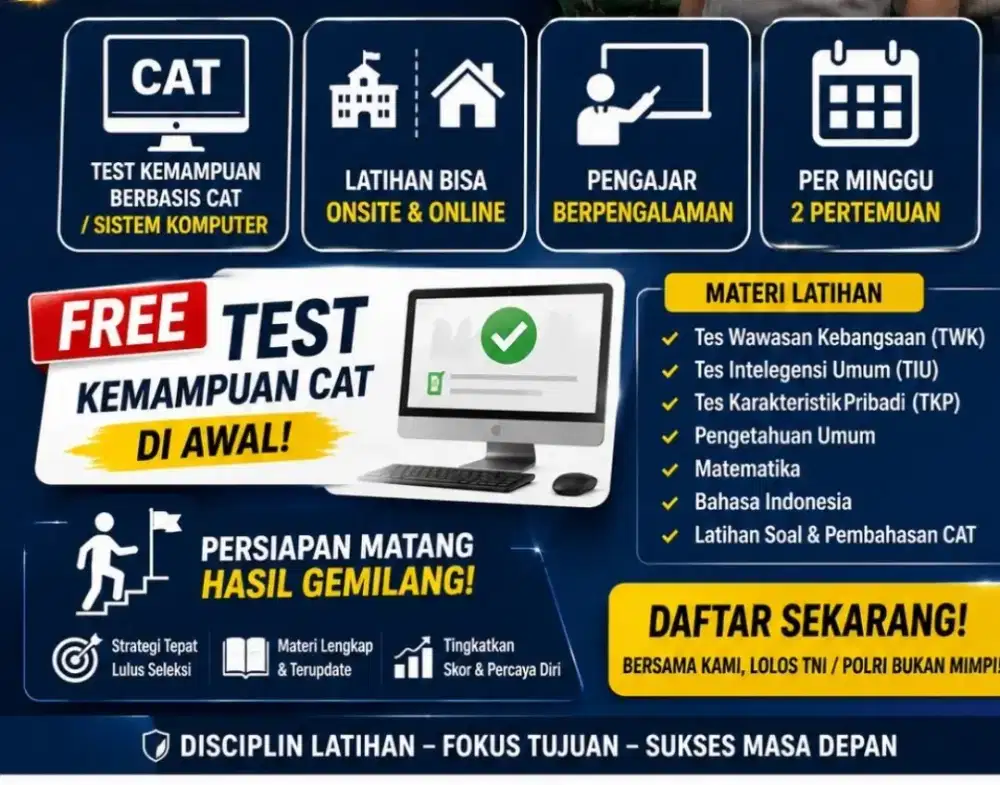 Bimbel masuk Kedinasan / Kursus Masuk TNI / POLRI