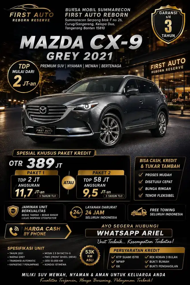 Mazda CX 9 grey tahun 2021