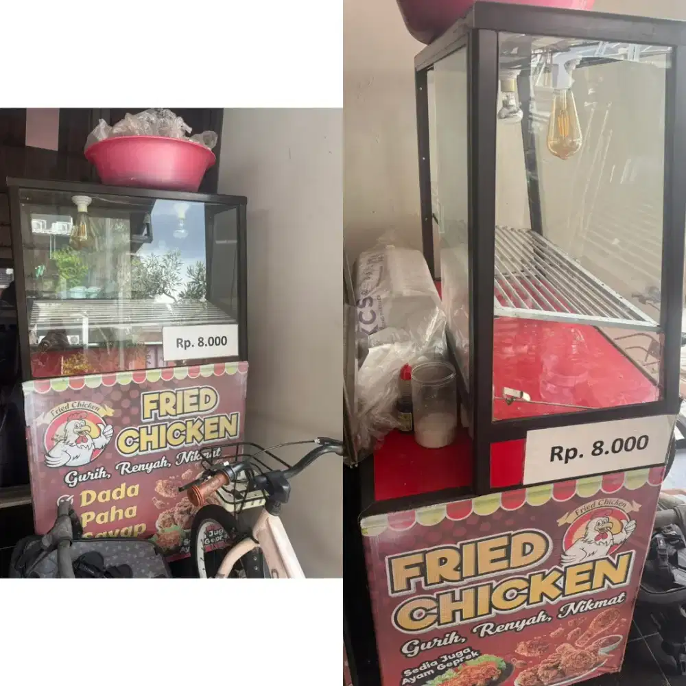 DIJUAL ETALASE CHICKEN, MEJA KASIR, MEJA KOMPOR (BORONGAN)