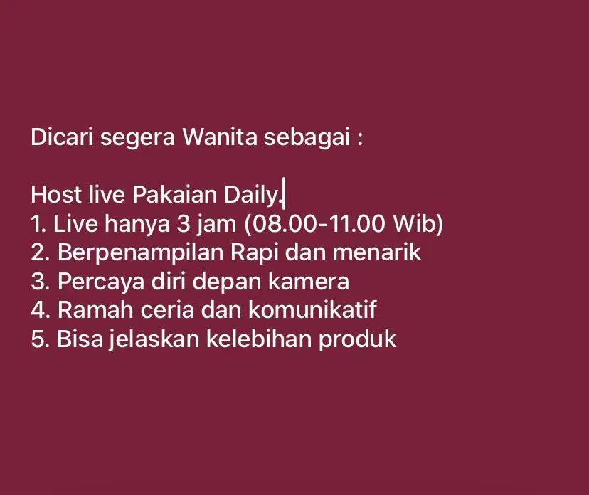 Host Live wanita