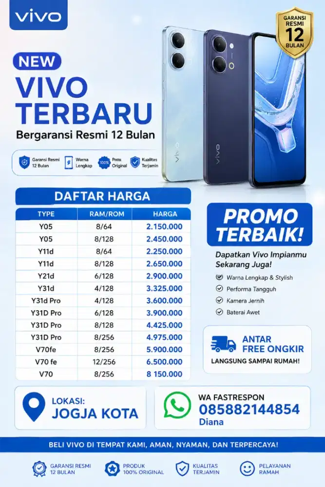 Promo Vivo New Bergaransi Resmi Siap Antar