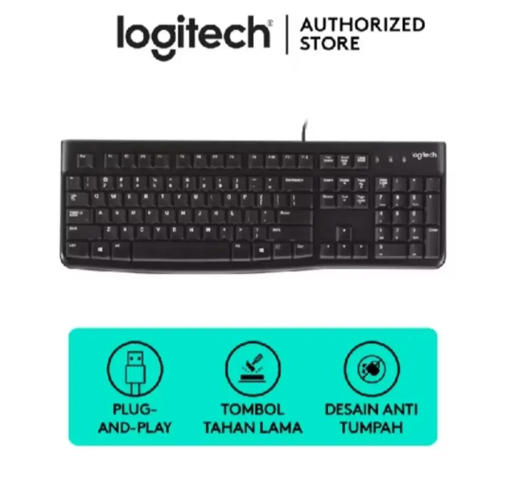 Keyboard Kabel USB A Logitech K120 Ori