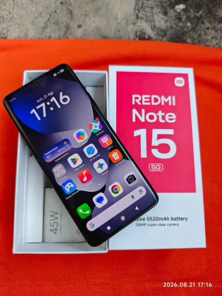 Redmi Note 15 5G 6/128 Fullset ori segel mulus istimewa