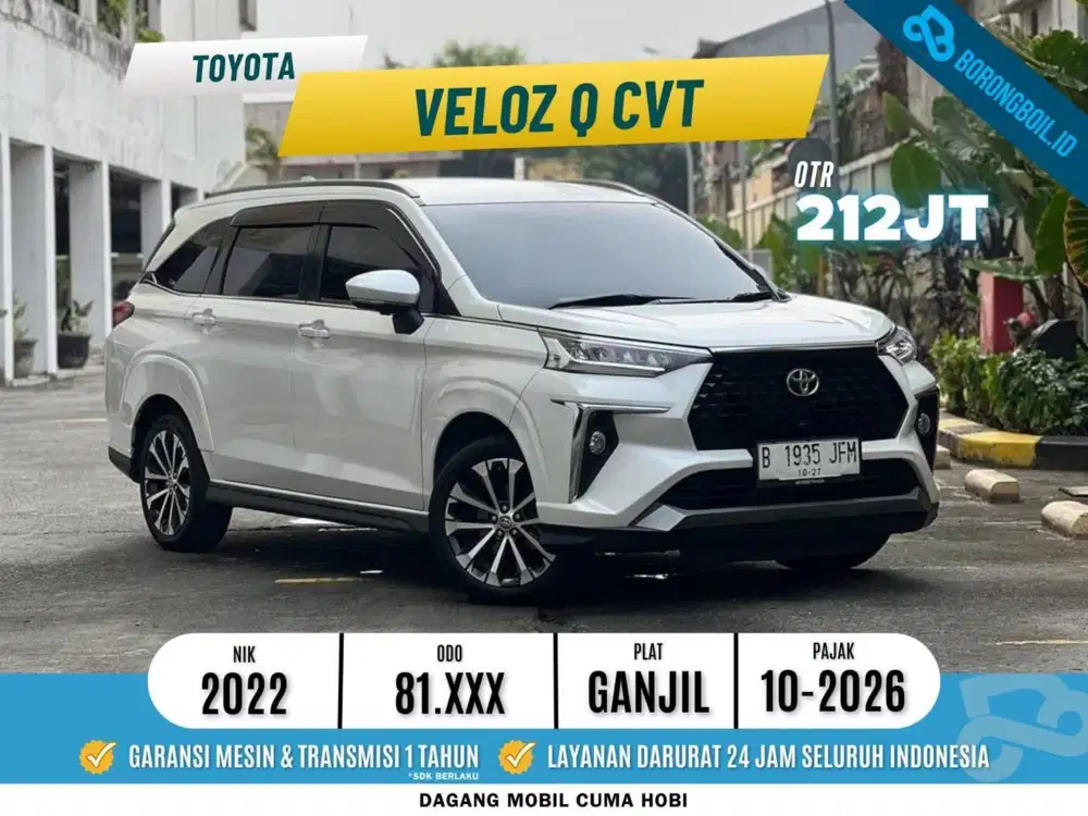 MOBIL SIAP PAKAI! TOYOTA VELOZ Q CVT 2022 PUTIH