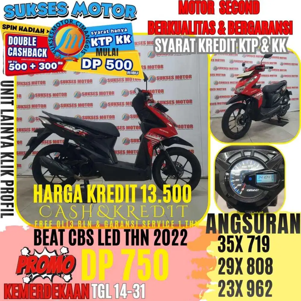 BEAT CBS LED TAHUN 2022 BERGARANSI CASHBACK UPTO 3OORBUAN