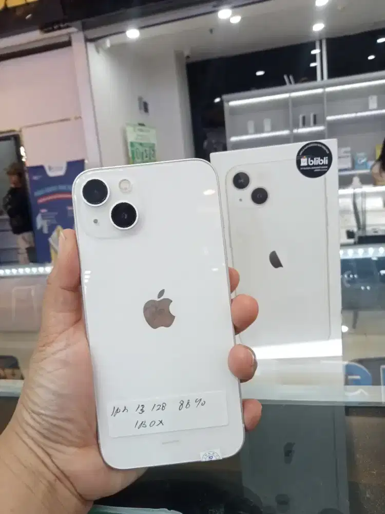 Hp second iphone 13 128gb putih ibox fullset