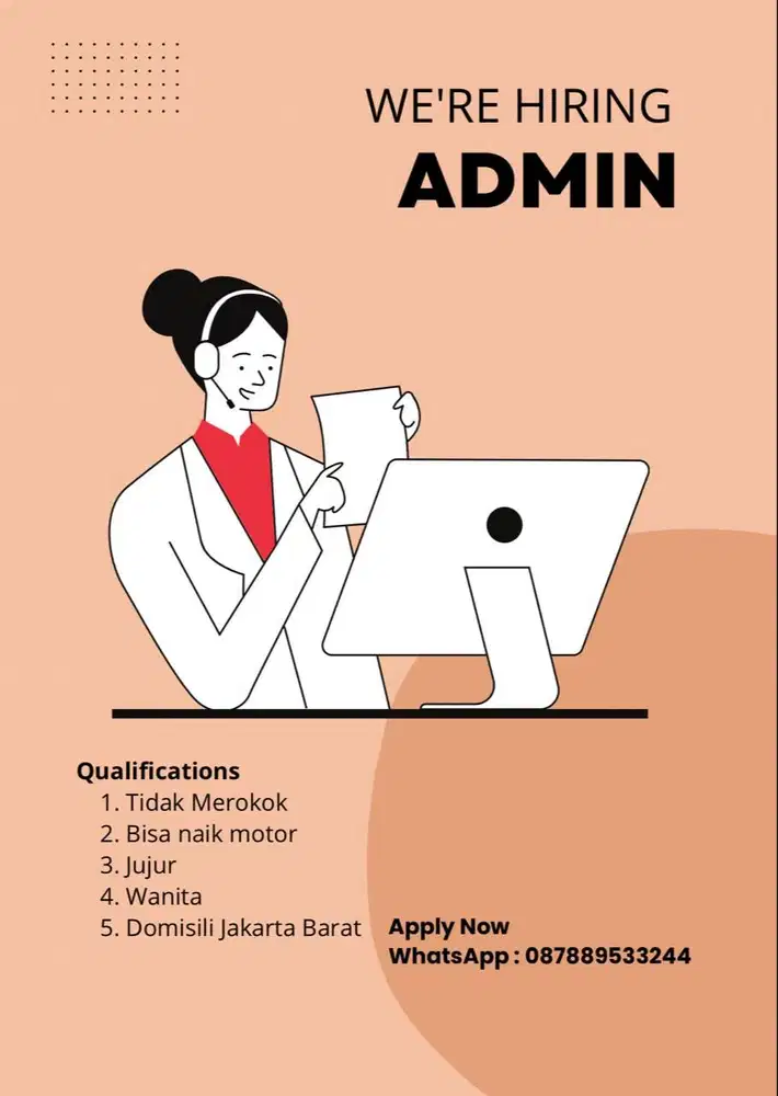 Dicari WANITA Untuk Bagian Admin