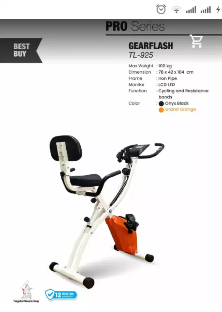 Sepeda fitness excider sandaran tl 925