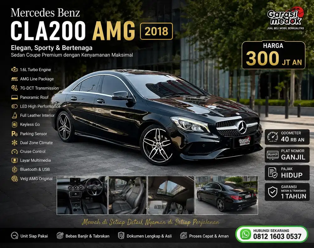 Mercedes Benz Mercy CLA200 CLA 200 AMG 2018 Antik Low Km Murah Bekas