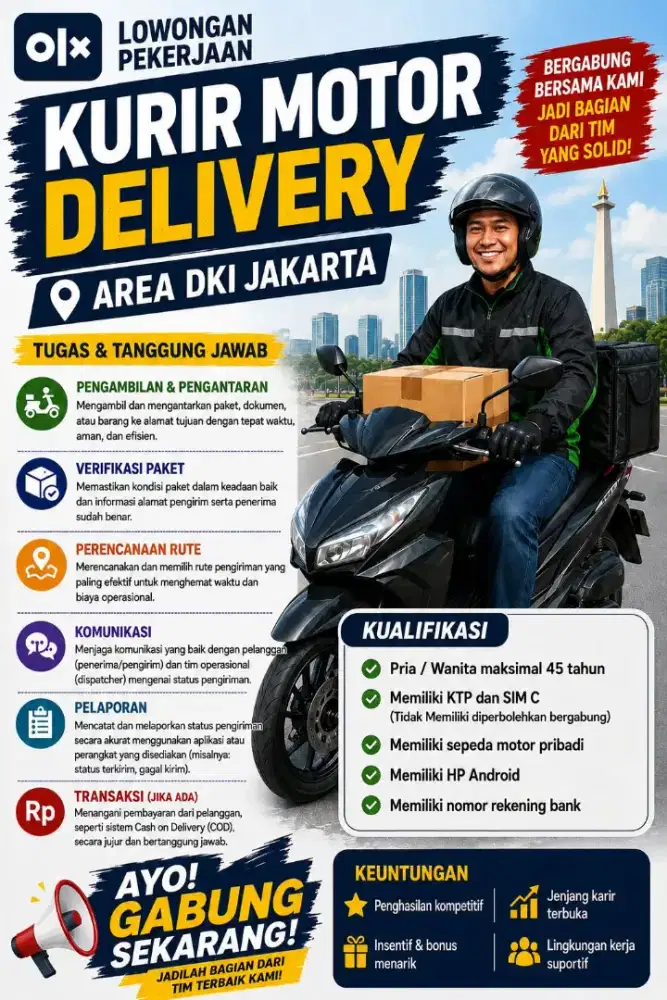 KURIR MOTOR DELIVERY AREA DKI JAKARTA
