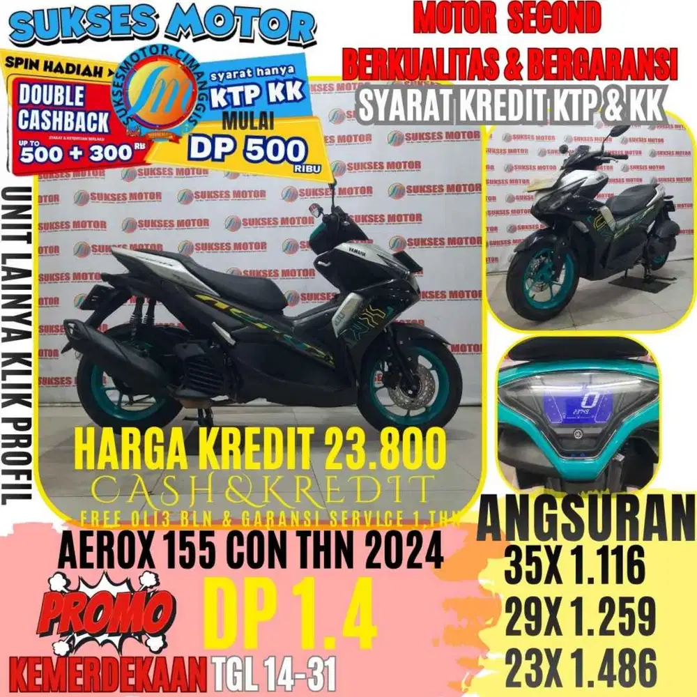 AEROX 155 CONECTED TAHUN 2024 BERGARANSI CASHBACK UPTO 3OORBUAN