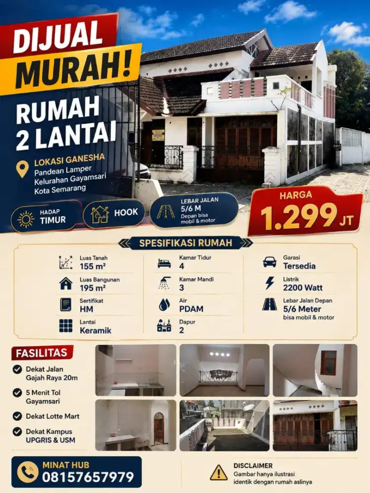 DIJUAL GAYAMSARI PANDEAN LAMPER 2LT LOK STRATEGIS