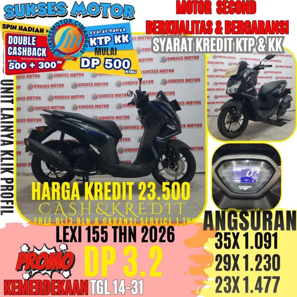 LEXI 155 CON TAHUN 2026 BERGARANSI CASHBACK UPTO 3OORBUAN