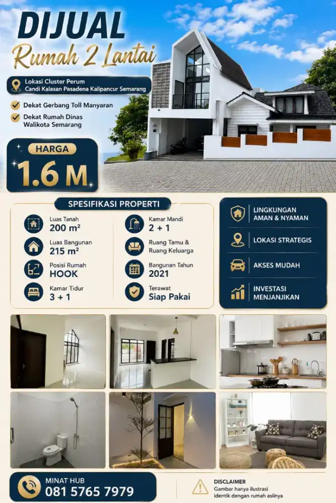 DIJUAL CLUSTER PASADENA 2LT/200m VIEW UNTUNG BARU