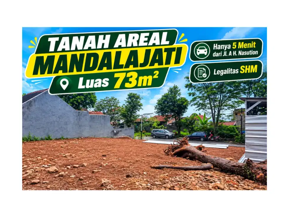 Tanah Siap Bangun 5 Menit Jalan A.H Nasution Legalitas SHM