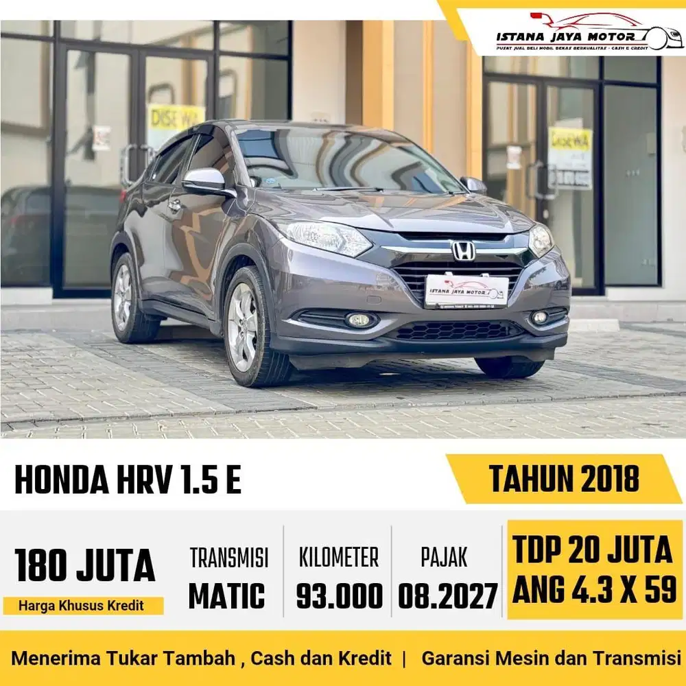 [PAJAK PANJANG] Honda HR-V E CVT 1.5 Automatic 2018