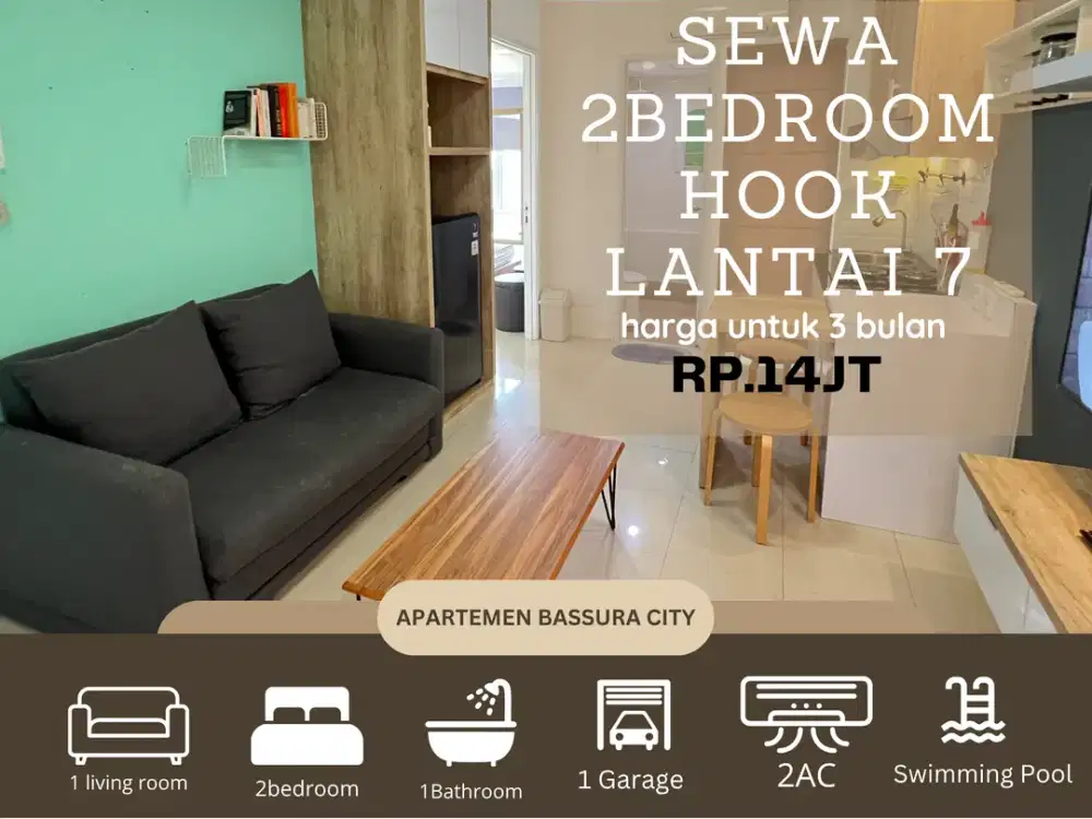 Disewakan 2kamar hook full furnis tower terbaru apartemen bassura city
