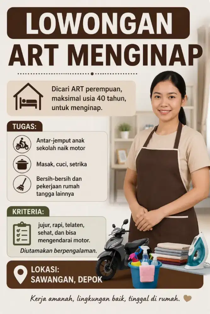 Lowongan ART Menginap