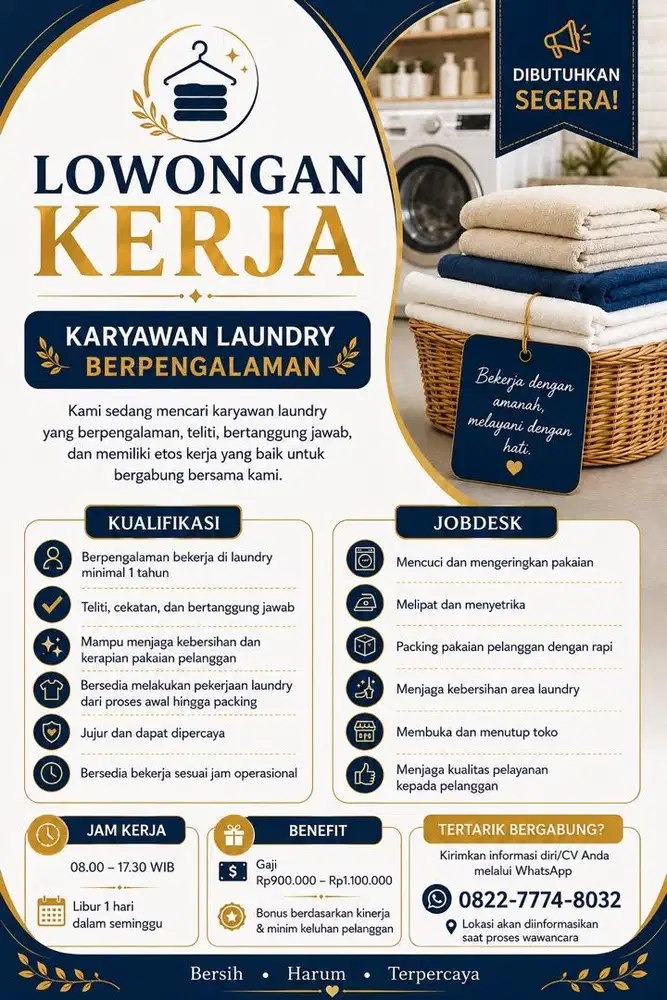 KARYAWAN LAUNDRY BERPENGALAMAN