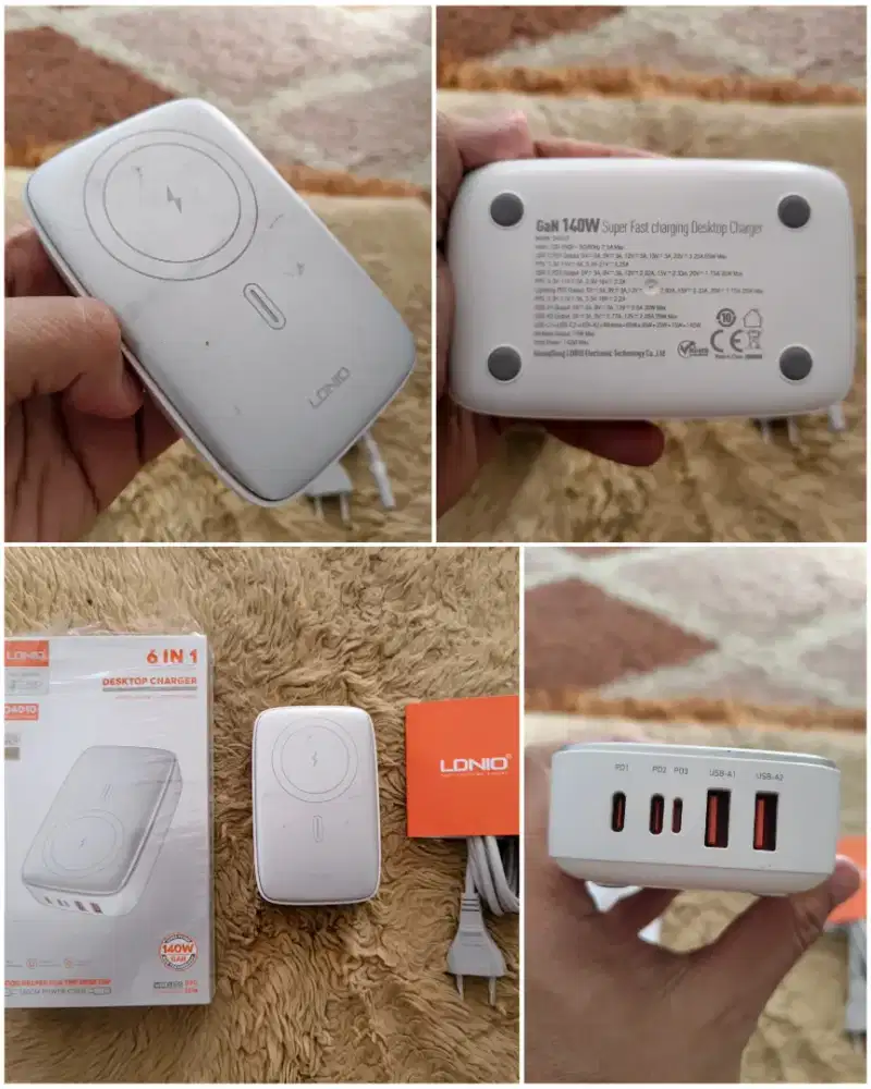 Charger LDNIO Q4010 6 in 1 - Multiport - Wireless - 140W - Bintaro BSD