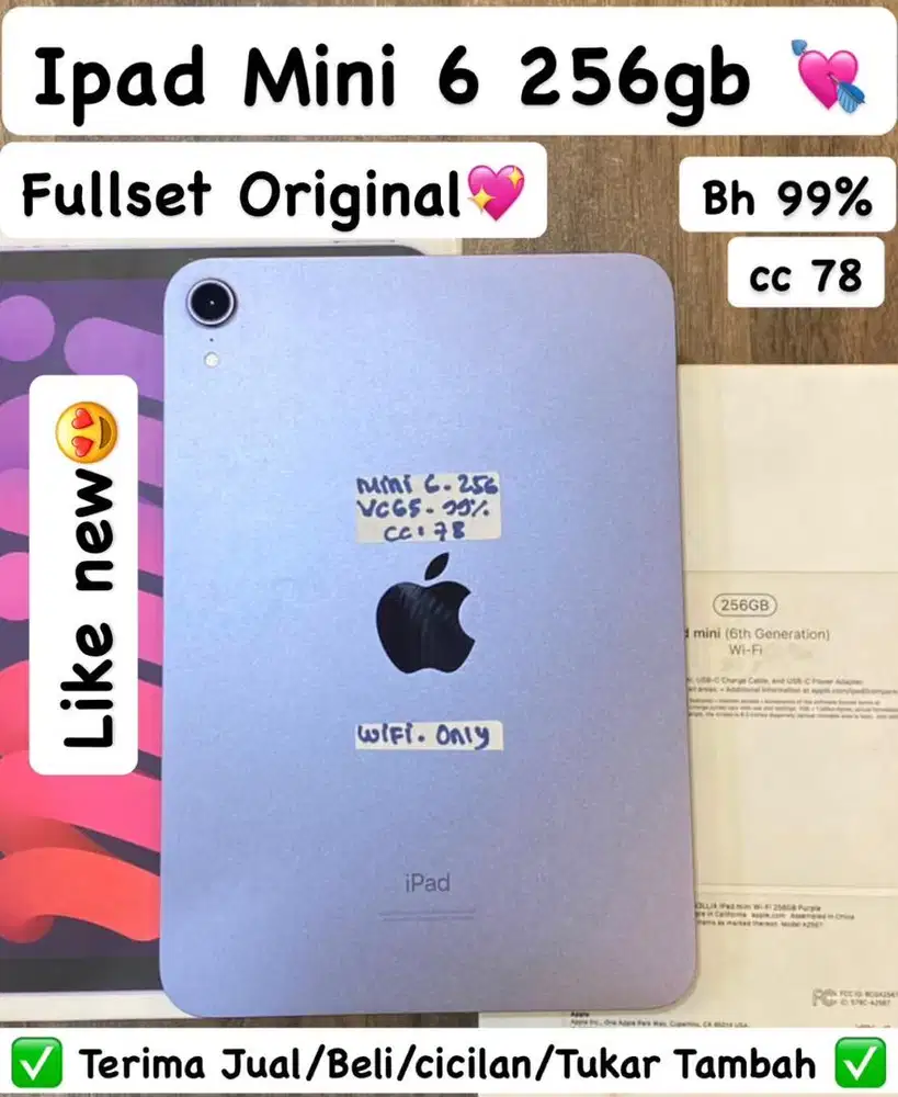 Ipad Mini 6 256 Gb Purple Fullset original