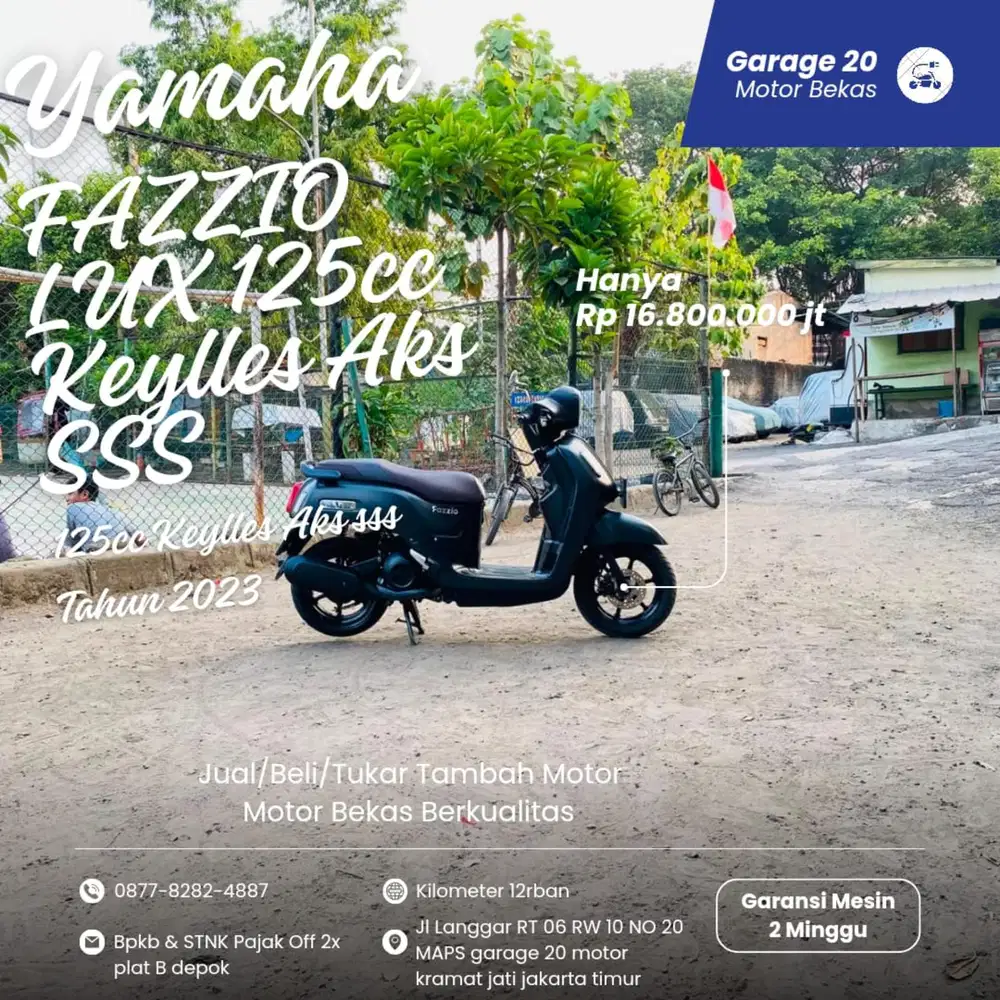 Yamaha Fazzio Lux 125cc Keylles Fi Aks SSS Tahun 2023 Pajak off