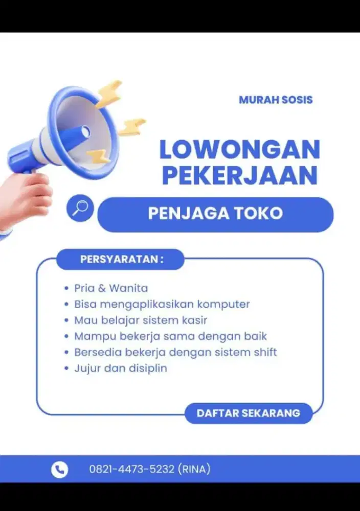 Karyawan karyawati untuk toko frozen food